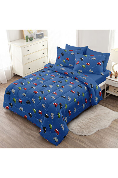 Orange Bed & Bath Multi Cars FULL | 6-Piece Single Duvet Set