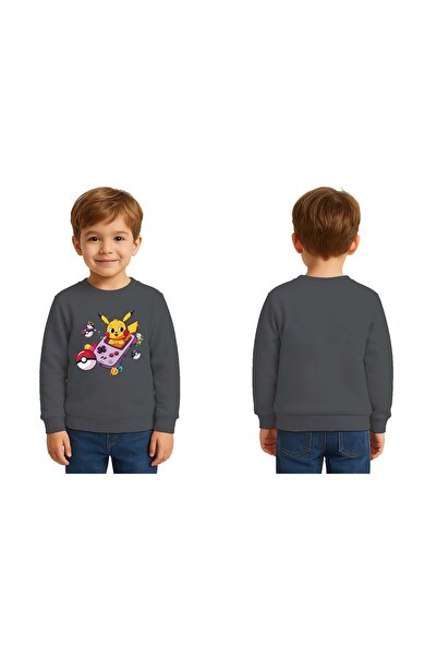 SEDİRLİ سويت شيرت للأطفال من الجنسين من بيكاتشو مطبوع مكون من 3 خيوط