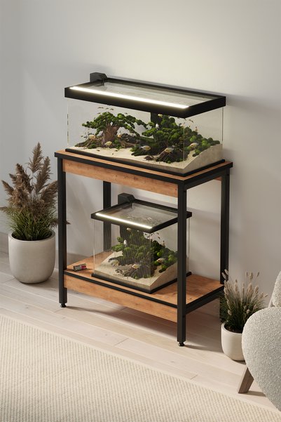 Bofigo Akvaryum Sehpası Yan Sehpa Metal Ayaklı Sehpa 80 x 40 Cm Çam