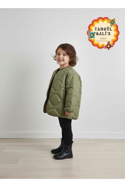 Tangül&Ali'S Moda Evi Kız Çocuk Haki Yeşil Kapitone Mont