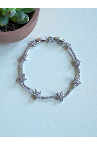 Silver Xuping Parlak Yıldız Tasarım Zirkon Taşlı Şık Bileklik