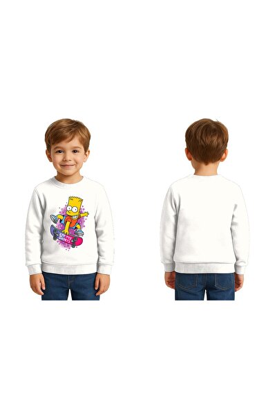 SEDİRLİ Unisex Simpson cu imprimeu pentru copii Swae tricou 3 fire cu borduri