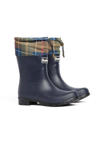 Barbour Mowbray Mid Welly Çizme NY11 Navy/Classic Tartan