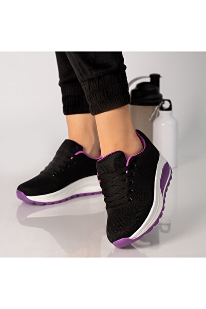 Botinelli Pantofi sport damă Anastasy, culoare neagră și violet, din material...