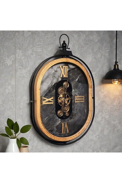 Kuzey Tacı Lüks Mermer Desenli ve Hareketli Çark Mekanizmalı Büyük Boy Duvar ...