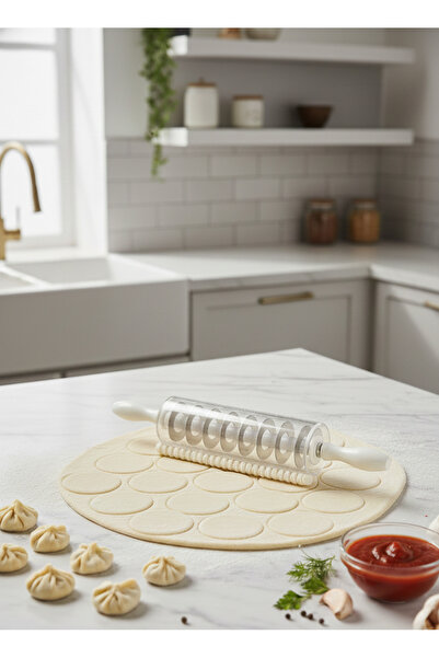 Novazay Pratik Mantı Kesme Aparatı 9 Bıçaklı Hamur Kesici Rulo