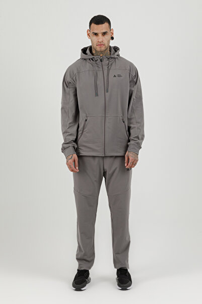 Airlife Sportswear Full Length Zippered Men's Hooded Tracksuit Set Gray