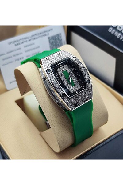 RICHARD MILLE ساعة ريتشارد ميل نسائية مرصعة – سوار سيليكون