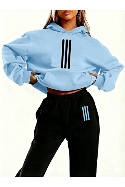 PENTHİLUS Unisex 3 Thread K Hooded Tracksuit Set - He Oversized Tracksuit Sets