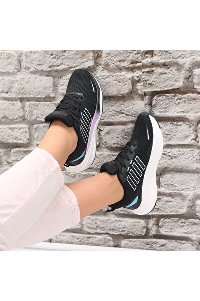 Botinelli Teniși negri din material textil pentru femei AdmILa, 38