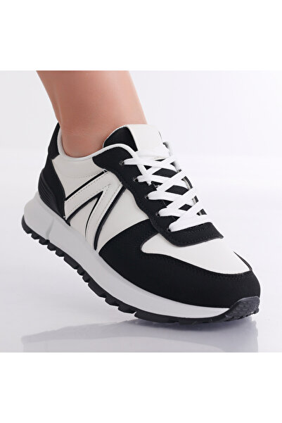 YIYI Women's Black/White Shoes Made from Roana Ecological Leather, Size 39