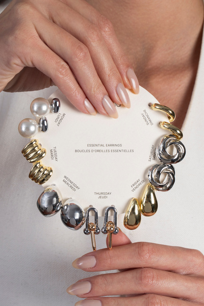 Elika Silver Her Güne Ayrı Takı / 7 Gün Küpe Seti, Her Moda Uyum Sağlayan Küp...