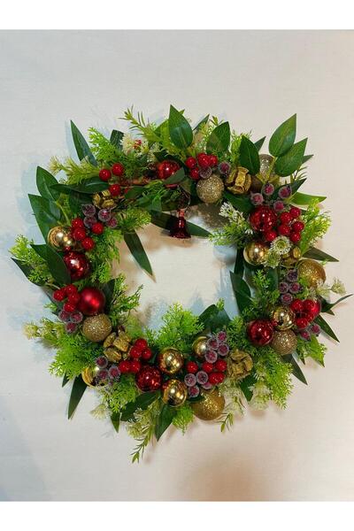 Rosea Çiçekevi Kozalaklı Kokinalı Yılbaşı Kapı Süsü Hediye Kapı Süs Misafir Yılbaşı Parti Dekoru Yapay Bozulmaz