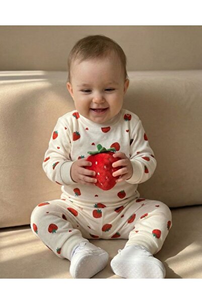 Lily and Co Strawberry Patterned Pajama Set