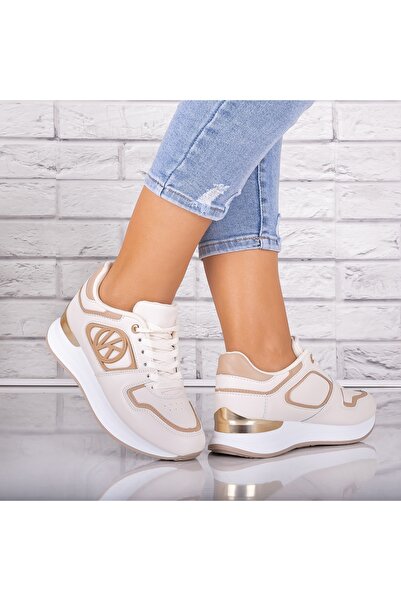 Botinelli Women's Beige Sneakers Made of -friendly Leather Oxiana, 37