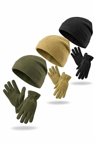 SINGLE SWORD 3-Piece Fleece Beanie Set – Women's & Men's Winter Unisex Hat