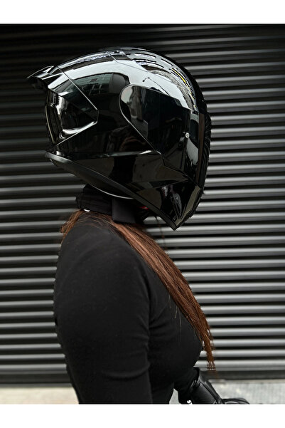 Rivox R2 Parlak Siyah Kapalı Kask md821