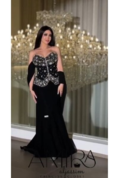 world accessories Long black evening dress