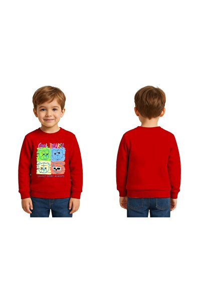 SEDİRLİ Unisex αρκουδάκι με τύπωμα Παιδικό φούτερ 3 νήματα με ανάγλυφο