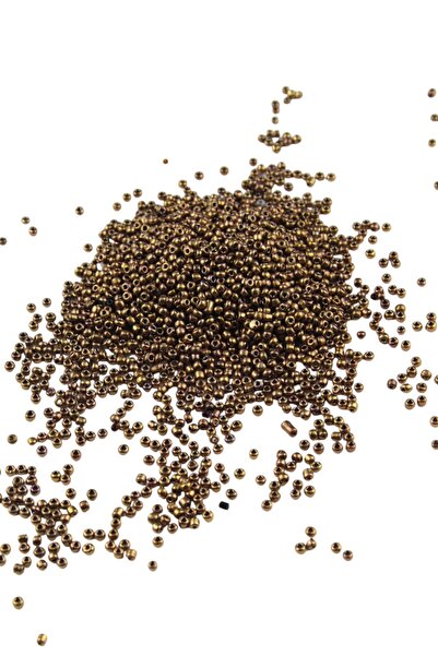 Serhat Aksesuar ve El İşçilik 08 خرز رملي مطلي باللون الذهبي 3 مم (100 جرام 6...