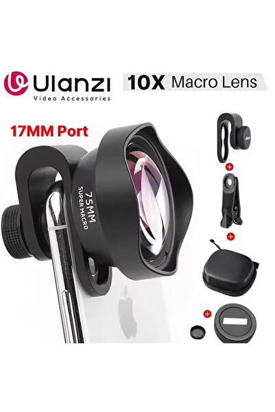 ulanzi عدسة ماكرو 17 مم 10x - متوافقة مع أجهزة iPhone 13-16 و Samsung S20-S23 وغيرها - عالية الوضوح