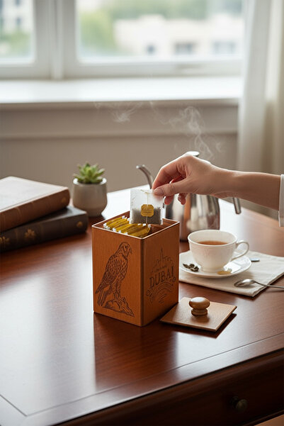 wood mix Custom Engraved Wooden Tea Bag Box
