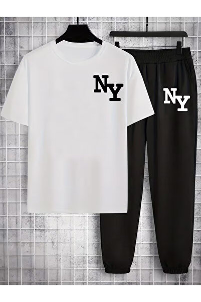 PENTHİLUS Unisex Ny Printed Bottom Top Set