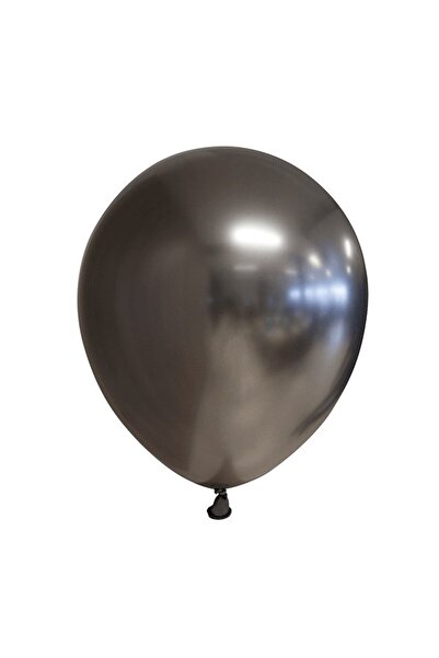 Teo Set of 12 Balloons, , Latex Chrome, 30 cm, Black