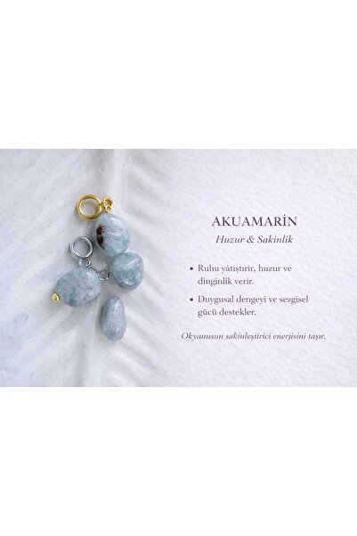 birtarz Doğaltaş Charm - Aquamarine