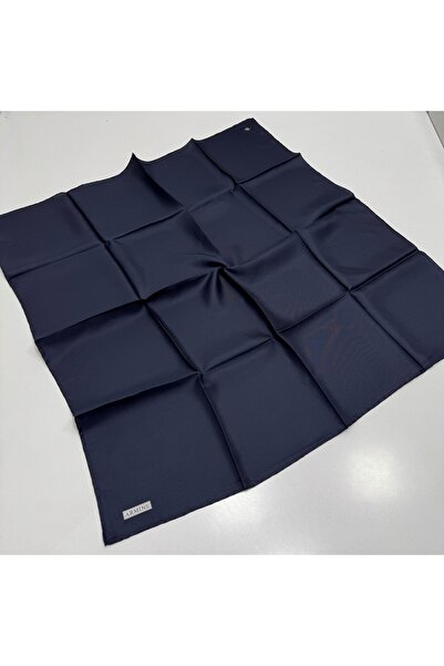 Armine Navy Blue Plain Tivil Silk Scarf 0010-02