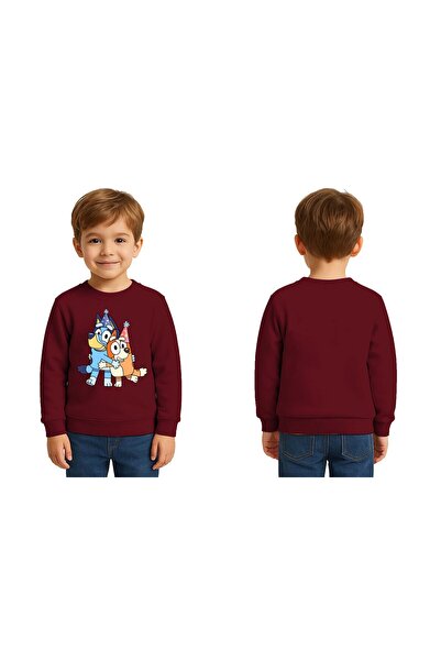 SEDİRLİ Unisex Bluey cu imprimeu pentru copii Swae tricou 3 fire cu borduri