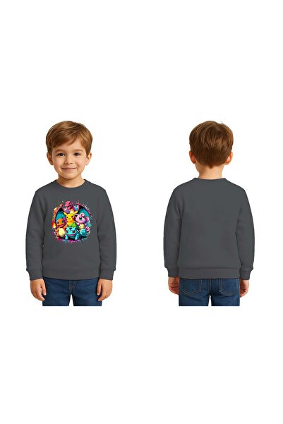 SEDİRLİ Unisex Pokemon cu imprimeu pentru copii Swae tricou 3 fire cu glugă