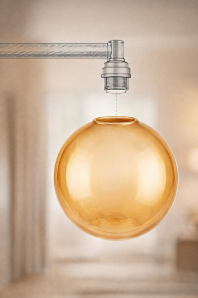 Vivido Home Bal Rengi, Amber Globe Cam, Avize Camı