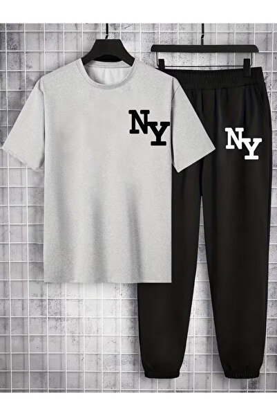 PENTHİLUS Unisex Ny Printed Bottom Top Set