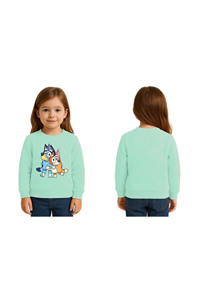 SEDİRLİ Unisex Bluey cu imprimeu pentru copii Swae tricou 3 fire cu borduri