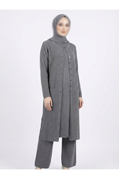 dcn giyim 1985 Women's Long Wool Cardigan-8745