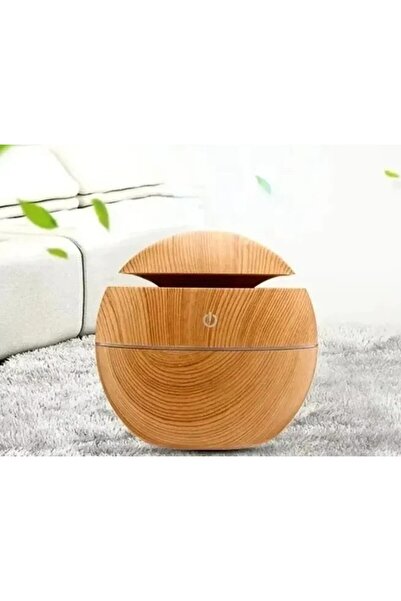 Zeynes Home Küre Dekoratif Ahşap Görünümlü Renkli LED’li Oda Buhar Makinesi H...