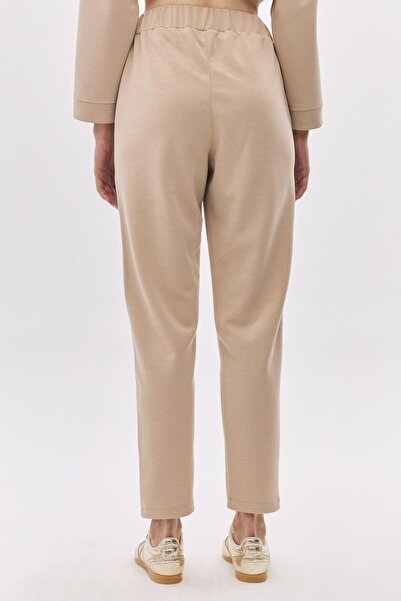 DAIDO Δερμάτινο παντελόνι συνδυασμός υφασμάτων με ραβδώσεις