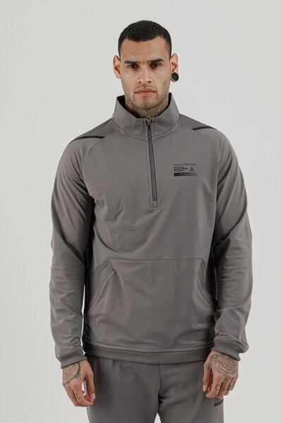 Airlife Stronger High Rsi 5 7 Half Zipper Men's Mock Neck Sweatshirt Gray