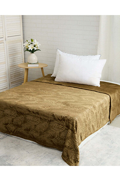 REDTAG Brown Embossed Flannel Blanket