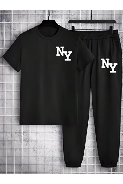 LORVANIY Unisex Ny Printed Bottom Top Set