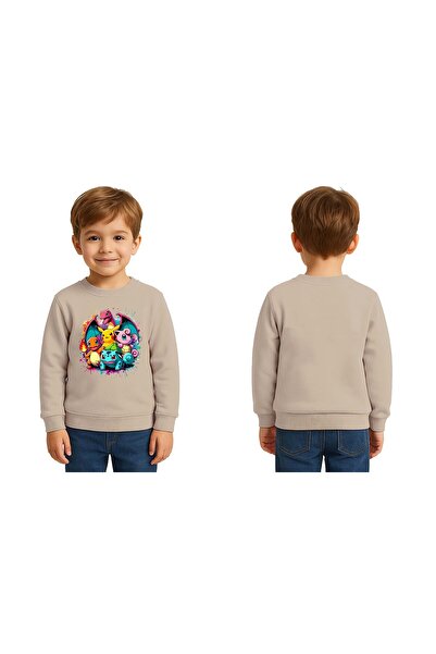 SEDİRLİ Unisex Pokemon cu imprimeu pentru copii Swae tricou 3 fire cu glugă