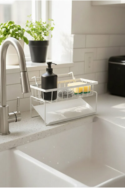 FH finehome Sunny Tezgah Üstü Sünger Tutucu Beyaz