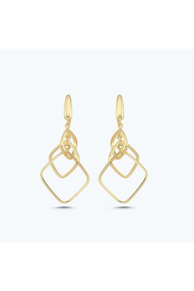 Altınbaş Altın Sallantılı İç İçe Geçmiş Halka Küpe