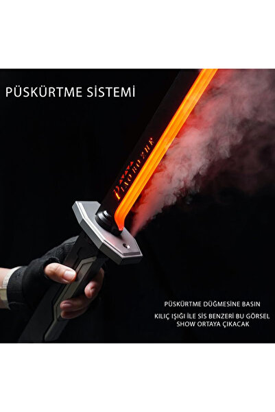 OG Oyuncak Gidiyor 80 cm Kıvılcım Çıkaran Işıklı Oyuncak Kılıç Duman Efektli, Renk Değiştiren LED Işık, Spray System