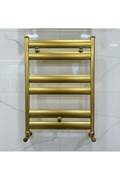 EMFA AKSESUAR Mat Gold Havlupan Vanalar Dahil Komple Set Mat Gold Radyatör Ma...