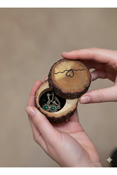 Krb Ahsap Dekoratif Takı Kutusu, Küpe Kutusu, Yüzük Kutusu, Söz Nişan Yüzüğü ...