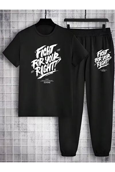 LORVANIY Unisex Fight for Your Right Printed Bottom Top Set