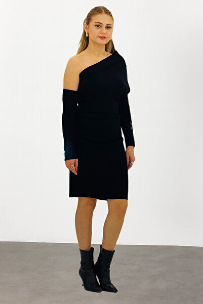 centilmen ÎNTRĂȚI ÎN NOI Rochie tricotată mini, neagră, cu mâneci funcționale...