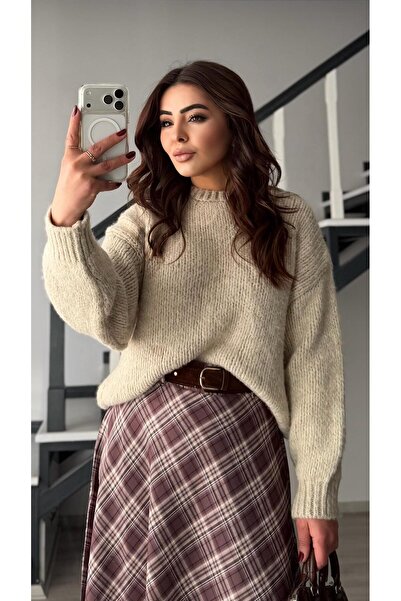 Oslove Stone thick knitted crew neck sweater